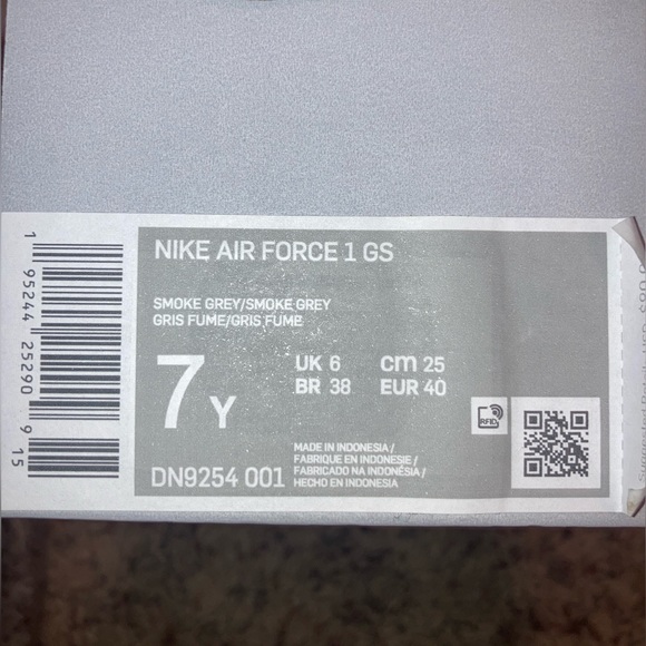 Air Force 1 Smoke Grey Size 7y - Picture 5 of 10
